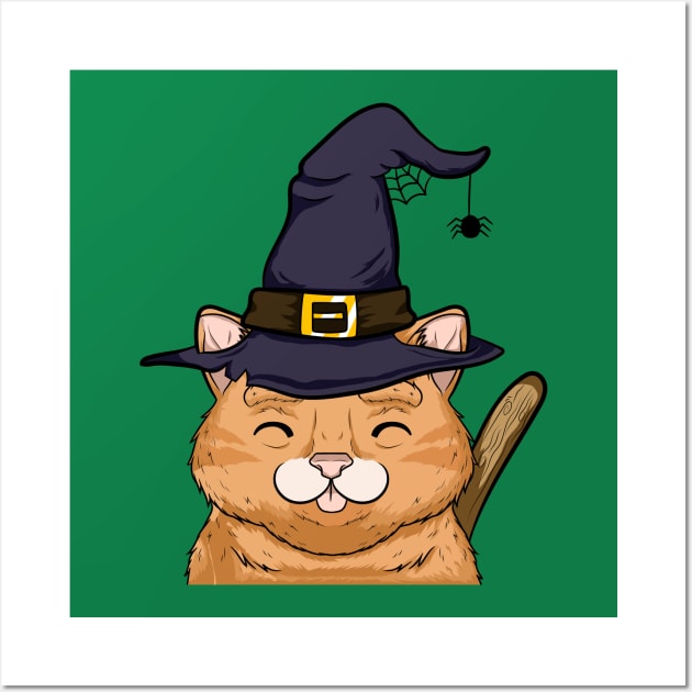 kitty cute halloween witches Wall Art by the house of parodies